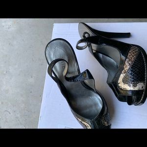 Guess snakeskin slingback!